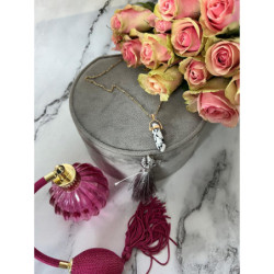 933 NASZYJNIK WISIOREK KAMIEŃ AMULET TALIZMAN stal