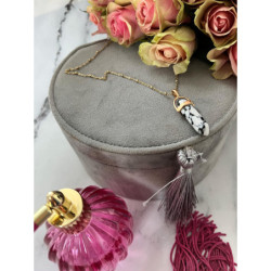 933 NASZYJNIK WISIOREK KAMIEŃ AMULET TALIZMAN stal