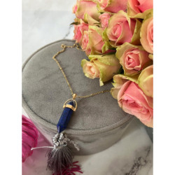 958 NASZYJNIK WISIOREK KAMIEŃ AMULET stal 316L