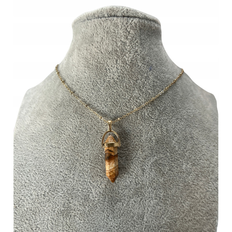 1126 NASZYJNIK WISIOREK KAMIEŃ Amulet STAL 316L