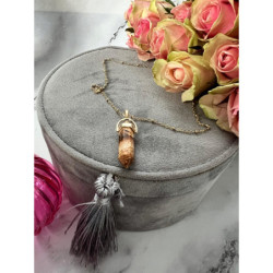 1126 NASZYJNIK WISIOREK KAMIEŃ Amulet STAL 316L