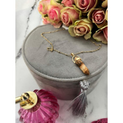 1126 NASZYJNIK WISIOREK KAMIEŃ Amulet STAL 316L