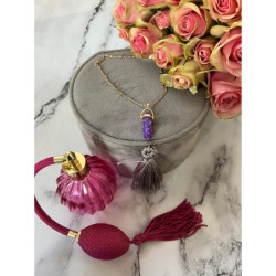 1304 NASZYJNIK WISIOREK KAMIEŃ talizman stal 316L