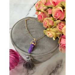 1304 NASZYJNIK WISIOREK KAMIEŃ talizman stal 316L