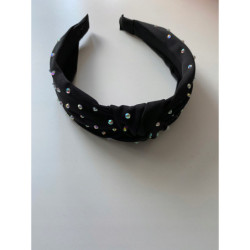 Opaska do włosów Czarna HOLO CYRKONIE Hit