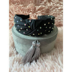 Opaska do włosów Czarna HOLO CYRKONIE Hit