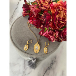 401 Złote kolczyki i łańcuszek NA PREZENT STAL 316