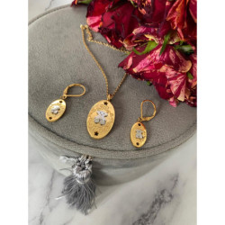 401 Złote kolczyki i łańcuszek NA PREZENT STAL 316