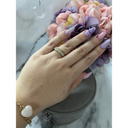 1299 Pierścionek obrączka CYRKONIE r 7/17mm stal