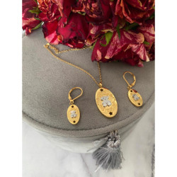 401 Złote kolczyki i łańcuszek NA PREZENT STAL 316