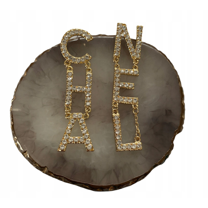 294 Złote wiszące kolczyki NA PREZENT CYRKONIE