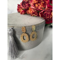 957 Złote kolczyki wkrętki PIĘKNE STAL 316L