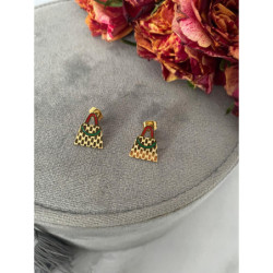 469 Złote kolczyki wkrętki TOREBKA STAL 316L