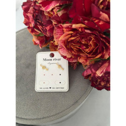 377 Złote kolczyki MOON RIVER Wąż Żmija STAL 316L