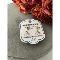 992 Złote kolczyki BLUEBERRY 3 PARY NOŻYCZKI STAL