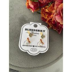 992 Złote kolczyki BLUEBERRY 3 PARY NOŻYCZKI STAL