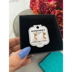 992 Złote kolczyki BLUEBERRY 3 PARY NOŻYCZKI STAL