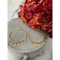 938 Kolczyki koła BLUEBERRY KRZYŻYKI KRZYŻE stal