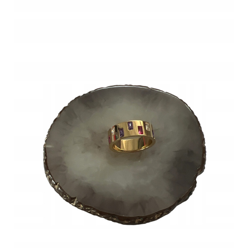 896 Pierścionek obrączka szeroka CYRKONIE r 6/16mm