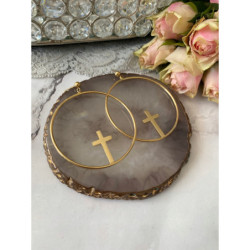 1257 Kolczyki koła KRZYŻYKI KRZYŻE stal 316