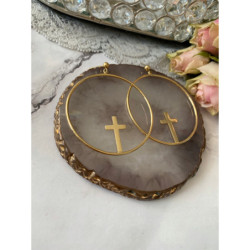 1257 Kolczyki koła KRZYŻYKI KRZYŻE stal 316