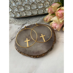 1257 Kolczyki koła KRZYŻYKI KRZYŻE stal 316