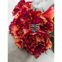 1024 Pierścionek obrączka roz 7/17 8/18 kamienie