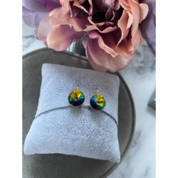 1035 Złote kolczyki SWAROVSKI HOLO OMBRE STAL 316L