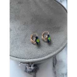 1035 Złote kolczyki SWAROVSKI HOLO OMBRE STAL 316L