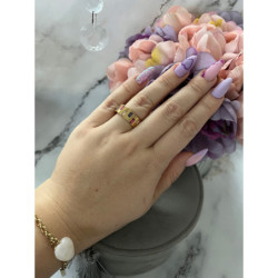 896 Pierścionek obrączka szeroka CYRKONIE r 6/16mm