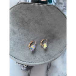 1033 Złote kolczyki SWAROVSKI HOLO OMBRE STAL 316L