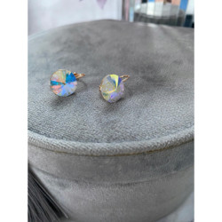 1033 Złote kolczyki SWAROVSKI HOLO OMBRE STAL 316L