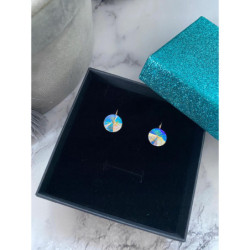 1033 Złote kolczyki SWAROVSKI HOLO OMBRE STAL 316L