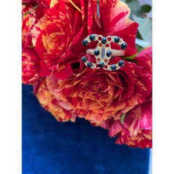 334 Pierścionek obrączka roz 9/19mm cyrkonie