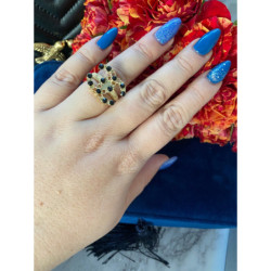 334 Pierścionek obrączka roz 7/17mm cyrkonie