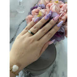 505 Pierścionek obrączka CYRKONIE czarne r 8/18mm