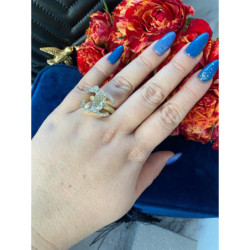 737 Pierścionek obrączka roz 7/17mm cyrkonie