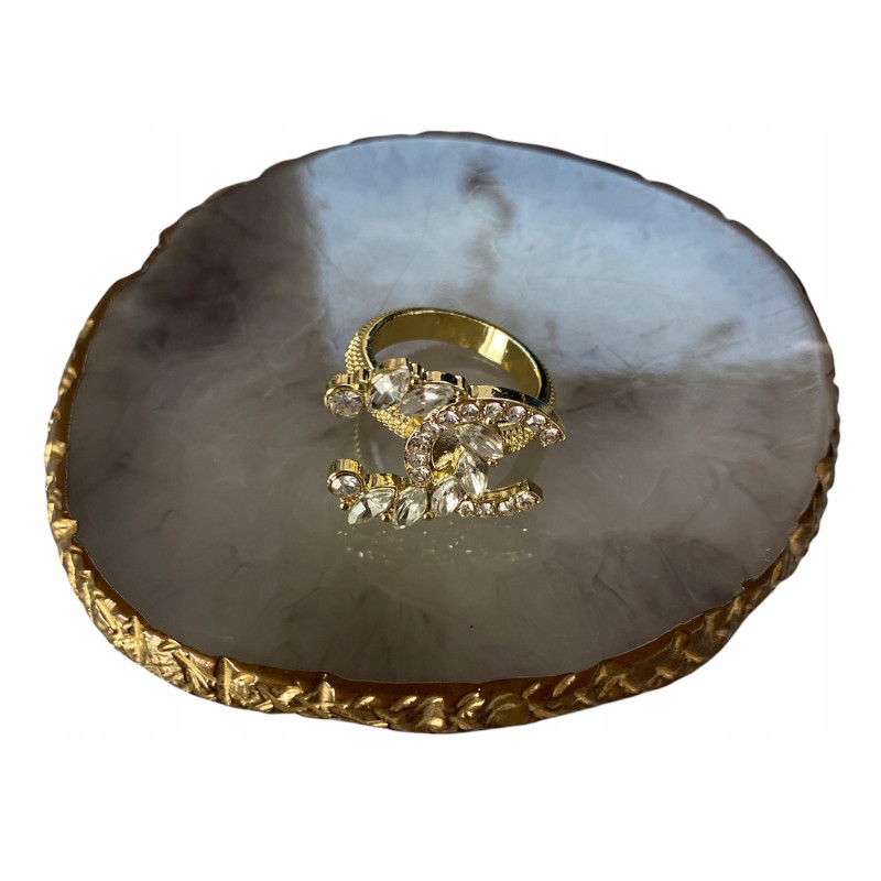 737 Pierścionek obrączka roz 8/18mm cyrkonie