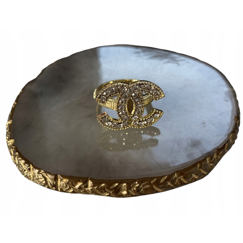 299 Pierścionek obrączka roz 7/17mm cyrkonie