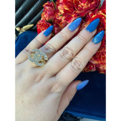 299 Pierścionek obrączka roz 7/17mm cyrkonie