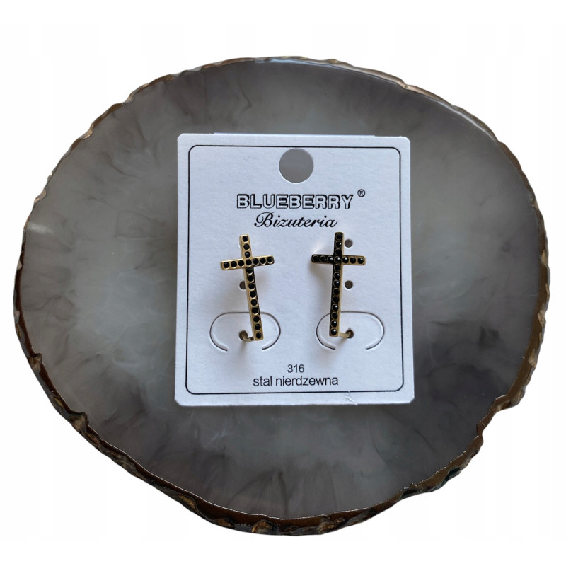 507 Nausznica nausznice BLUEBERRY krzyż stal 316