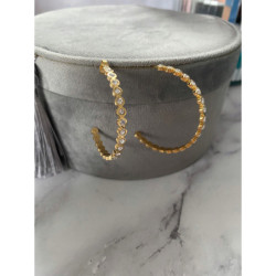 929 Złote kolczyki KOŁA KÓŁKA 4,5cm cyrkonie stal