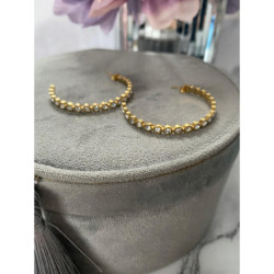 929 Złote kolczyki KOŁA KÓŁKA 4,5cm cyrkonie stal