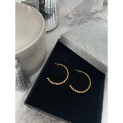 929 Złote kolczyki KOŁA KÓŁKA 4,5cm cyrkonie stal