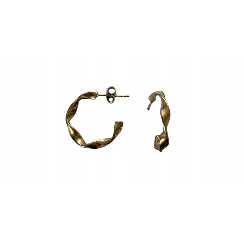 342 Złote kolczyki KOŁA KÓŁKA 2,5cm kręcone stal