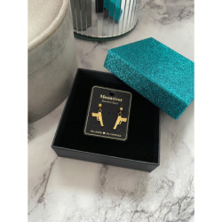 972 Złote kolczyki PISTOLET PISTOLETY MOON RIVER