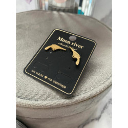 1057 Złote kolczyki PISTOLETY BROŃ PISTOLET stal