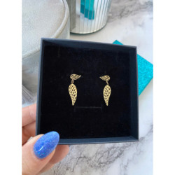 840 Złote kolczyki SKRZYDŁA SKRZYDEŁKA stal 316L