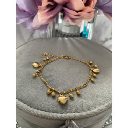 874 Złota bransoletka SERCA KULKI SERCE stal 316