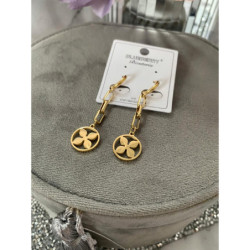 1294 Złote kolczyki BLUEBERRY KONICZYNKI stal 316